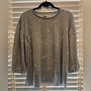 Old Navy Gray Daisy Sweater